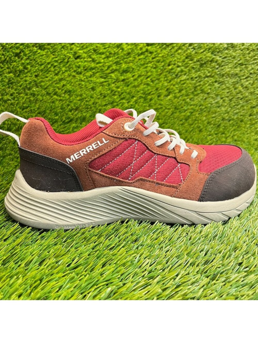 Merrell Alpine Sneaker CF Mens Size 7 Red Brown Composite Toe Safety Work Shoes